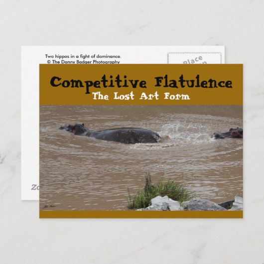 Carte Postale La défense flatulente (Devant / Derrière)