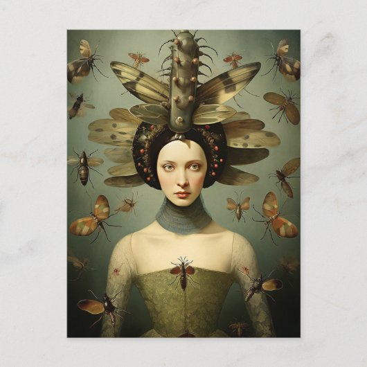 Carte Postale La Déplaisante dame aux bogues rétro (Devant)