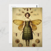 Carte Postale La Déplaisante d'insectes rétro (Devant / Derrière)