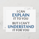 Carte Postale La devise de l'ingénieur ne peut pas la comprendre (Devant / Derrière)