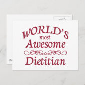 Carte Postale La diététiste la plus géniale du monde (Devant / Derrière)