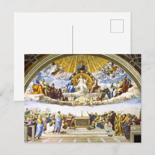 Carte Postale La Dispute du Saint Sacrement de Raphaël (Devant / Derrière)