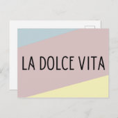 Carte Postale La dolce vita italien lettrage (Devant / Derrière)