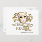 Carte Postale La Domptage de la mégère Citation (Version Or) (Devant / Derrière)