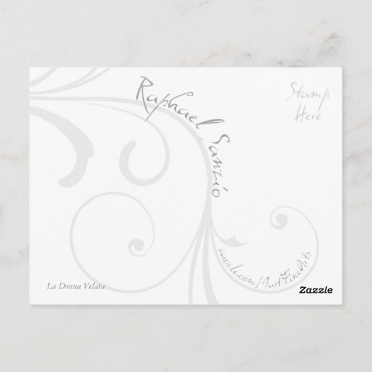 Carte postale La Donna Velata (Dos)