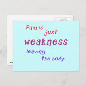 Carte Postale La douleur n'est qu'une faiblesse en quittant les  (Devant / Derrière)
