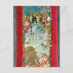 Carte Postale La fable d'Aesop Le renard et les raisins