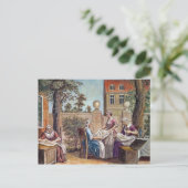 Carte Postale La fabrication de la soie, gravée par J. Hinton (Debout devant)