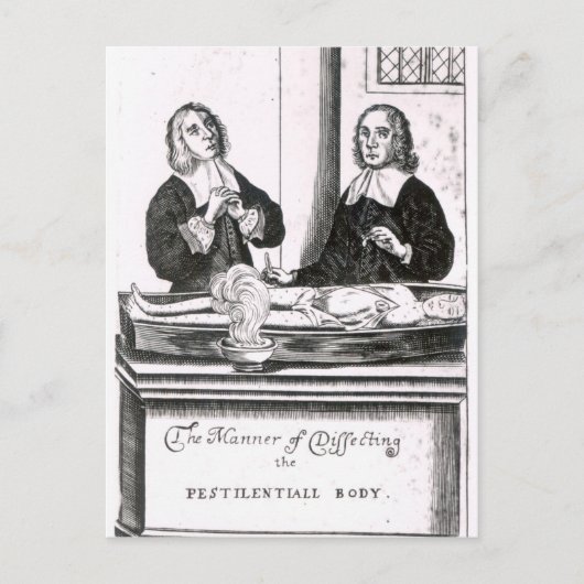 Carte Postale La façon de disséquer le corps péestilentiel (Devant)