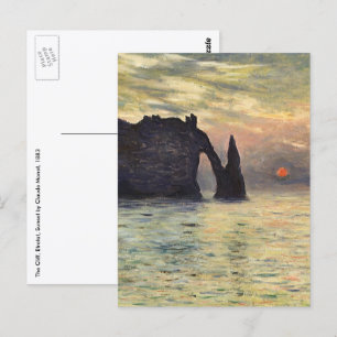 Carte Postale La Falaise d'Étretat, soleil couchant de Claude Mo