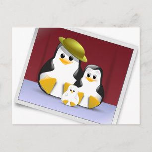 Carte Postale La famille de Tux