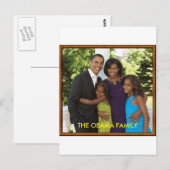 CARTE POSTALE LA FAMILLE D'OBAMA (Devant / Derrière)