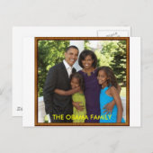 CARTE POSTALE LA FAMILLE OBAMA (Devant / Derrière)