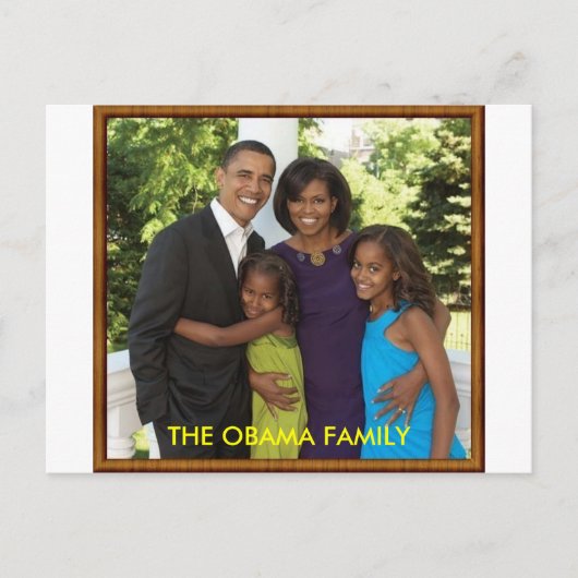 CARTE POSTALE LA FAMILLE OBAMA (Devant)