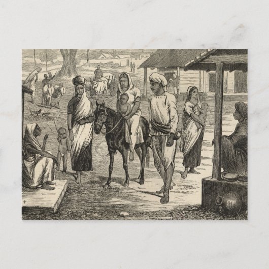 Carte Postale La famine indienne (Devant)