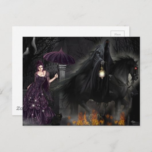 Carte Postale La Faucheuse Grim (Devant / Derrière)