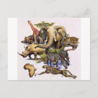 Carte Postale La faune africaine en concert
