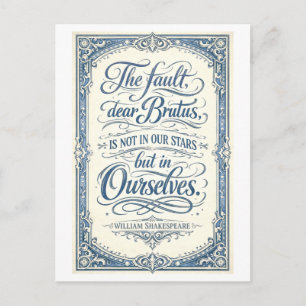 Carte Postale "La faute ... est en nous" Shakespeare
