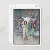 Carte Postale La fée du jardin par Edmund Dulac (Devant / Derrière)