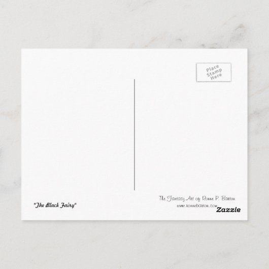 Carte postale "La Fée Noire" (Dos)