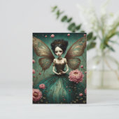Carte Postale La fée noire dans le jardin de pivoines (Debout devant)