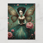 Carte Postale La fée noire dans le jardin de pivoines (Devant)
