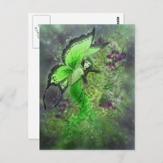 Carte postale La Fée Verte - Absinthe Fairy (Devant / Derrière)