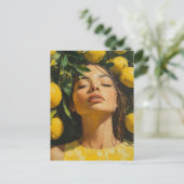 Carte Postale La femme aime le soleil dans les citronniers (Debout devant)