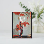 Carte Postale La femme Art déco et le perroquet (Debout devant)