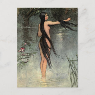 Carte Postale La Femme Balde Émerge De L'Eau