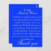 Carte Postale La femme d'honneur Merci (Devant / Derrière)