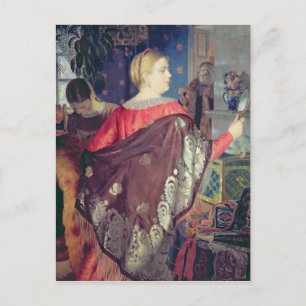 Carte Postale La femme du commerçant avec un miroir