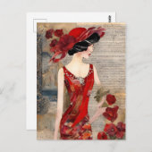 Carte Postale La Femme en collier rouge (Devant / Derrière)