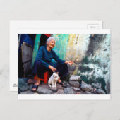 Carte Postale La femme et le chat (Devant / Derrière)