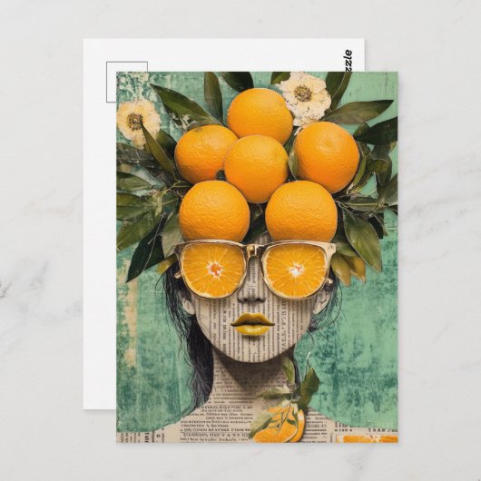 Carte Postale La Femme et le Collage des Oranges (Devant / Derrière)