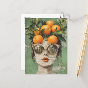 Carte Postale La Femme et le Collage d'Oranges