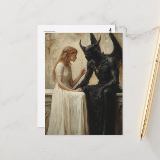 Carte Postale La femme et le démon (Devant/Arrière en situation)