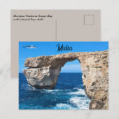 Carte Postale La fenêtre d'Azure Gozo Malte (Devant / Derrière)