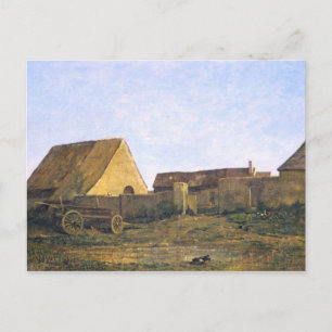 Carte Postale La ferme française par Charles-François Daubigny