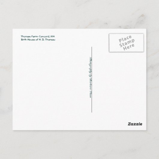 Carte Postale La ferme Thoreau (Dos)