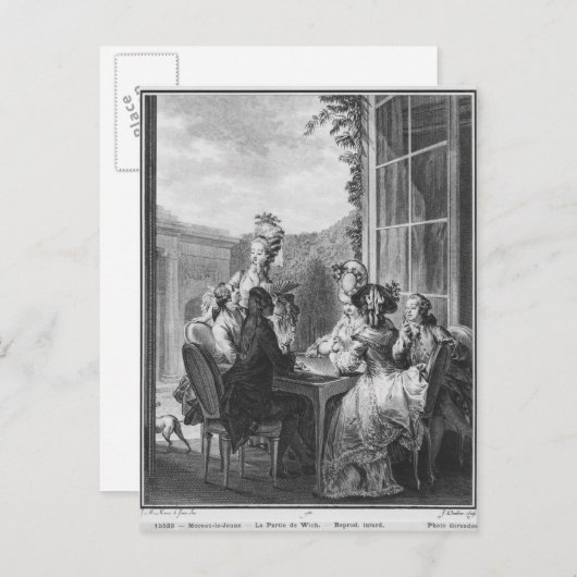 Carte Postale La fête blanche, gravée par Jean Dambrun 1783 (Devant / Derrière)