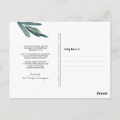 Carte Postale La fête de graduation reporte l'aquarelle verte (Dos)