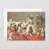Carte Postale La fête de Noël de Louis Wain (Devant / Derrière)