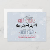 Carte Postale La fête de Noël du Père Noël et de ses rennes vola (Devant / Derrière)