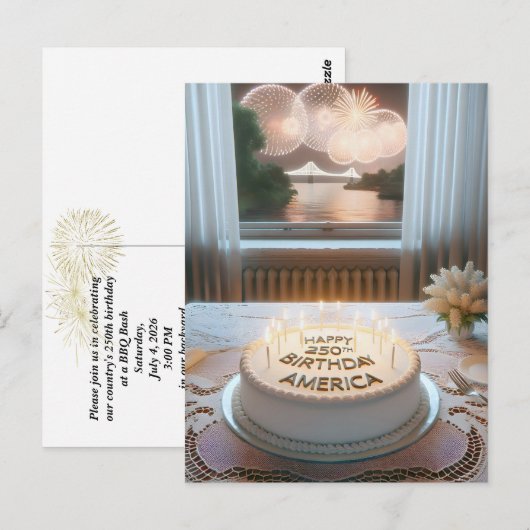 Carte Postale La fête des 250 ans de l'Amérique (Devant / Derrière)