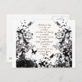 Carte Postale La fête des mères souhaite noir Abusif (Devant / Derrière)