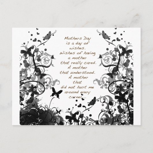 Carte Postale La fête des mères souhaite noir Abusif (Devant)