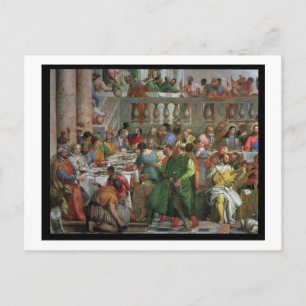 Carte Postale La fête du mariage à Cana, détail du banquet à