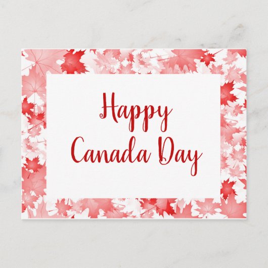 Carte Postale La Feuille d'érable rouge Canada Bonne fête du Can (Devant)