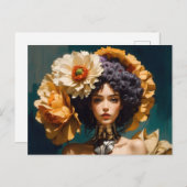 Carte Postale la fille aux fleurs (Devant / Derrière)